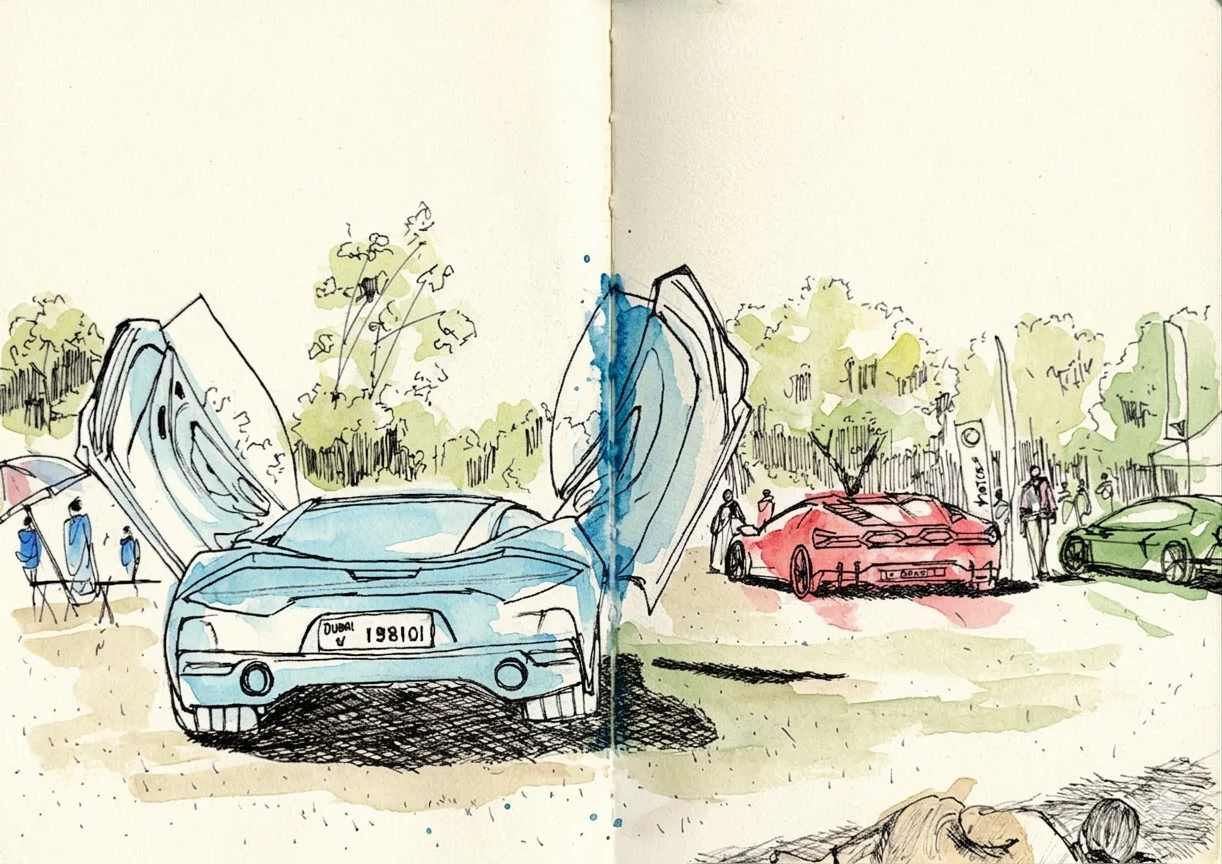 Sketches 08 - Car Show, artwork 1 by Abhijith